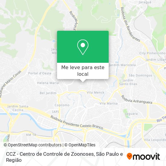 CCZ - Centro de Controle de Zoonoses mapa