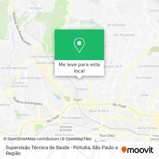 Supervisão Técnica de Saúde - Pirituba mapa