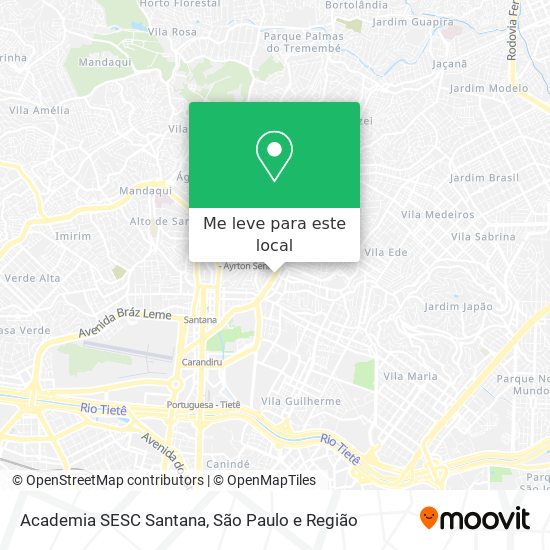 Academia SESC Santana mapa