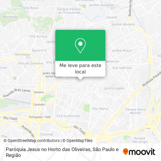 Paróquia Jesus no Horto das Oliveiras mapa