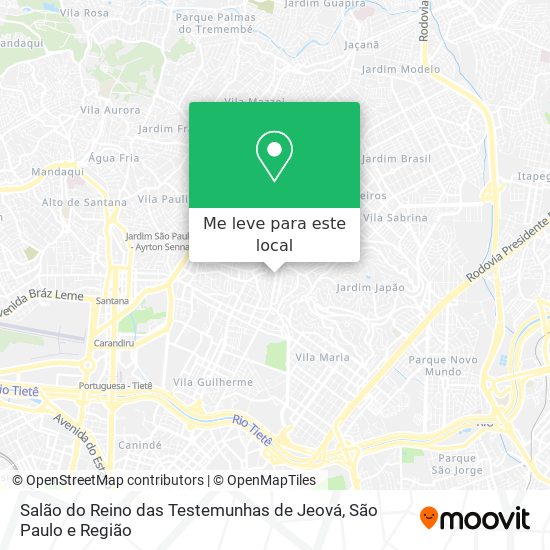 Salão do Reino das Testemunhas de Jeová mapa