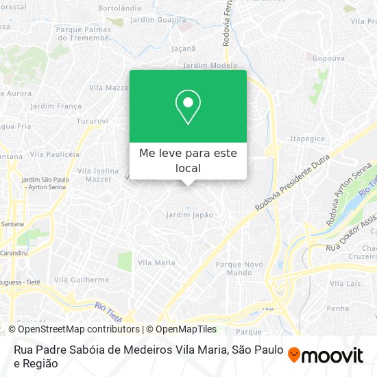 Rua Padre Sabóia de Medeiros Vila Maria mapa