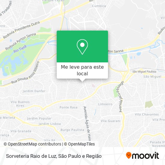 Sorveteria Raio de Luz mapa