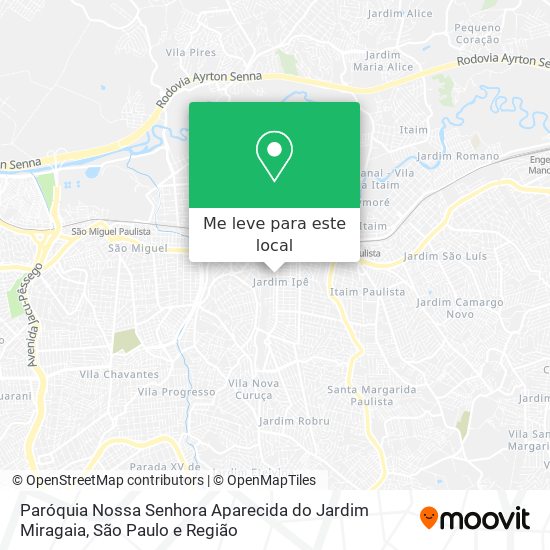 Paróquia Nossa Senhora Aparecida do Jardim Miragaia mapa