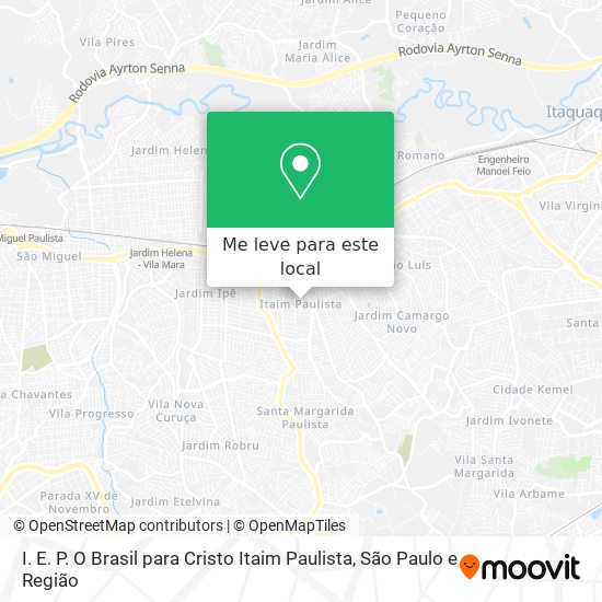 I. E. P. O Brasil para Cristo Itaim Paulista mapa