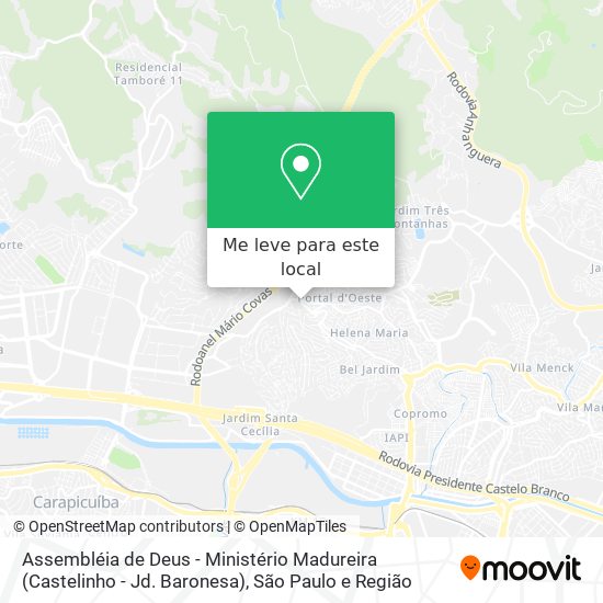 Assembléia de Deus - Ministério Madureira (Castelinho - Jd. Baronesa) mapa