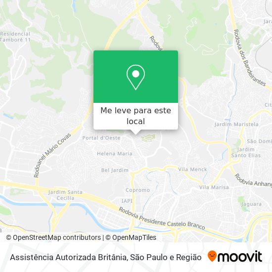 Assistência Autorizada Britânia mapa