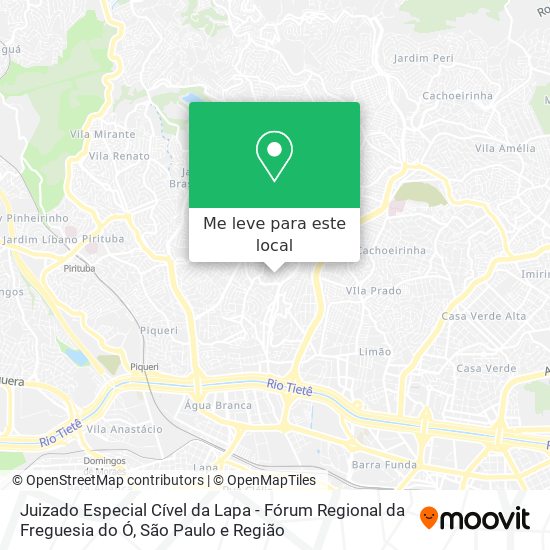 Juizado Especial Cível da Lapa - Fórum Regional da Freguesia do Ó mapa