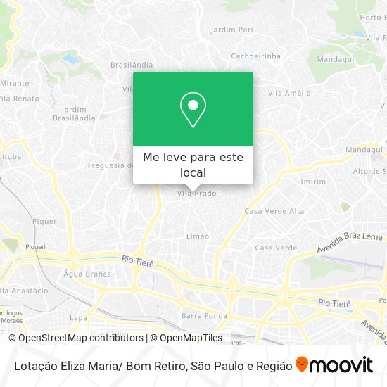 Lotação Eliza Maria/ Bom Retiro mapa