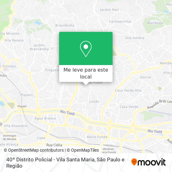 40º Distrito Policial - Vila Santa Maria mapa