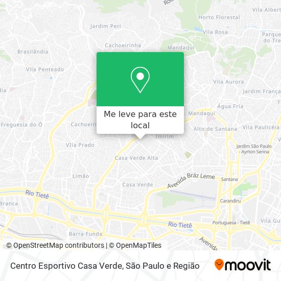 Centro Esportivo Casa Verde mapa