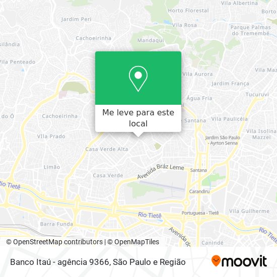 Banco Itaú - agência 9366 mapa
