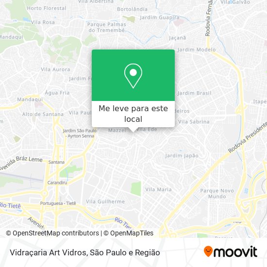 Vidraçaria Art Vidros mapa