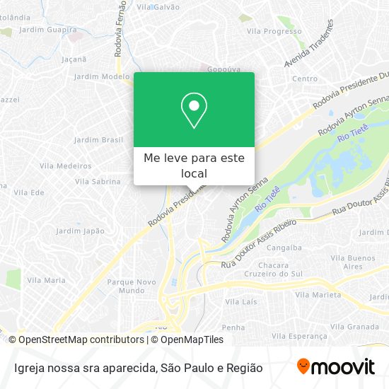 Igreja nossa sra aparecida mapa