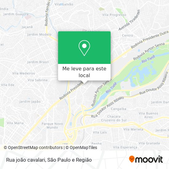 Rua joão cavalari mapa