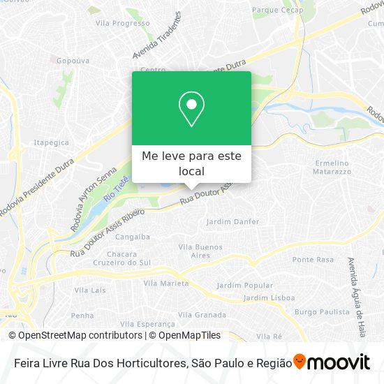 Feira Livre Rua Dos Horticultores mapa