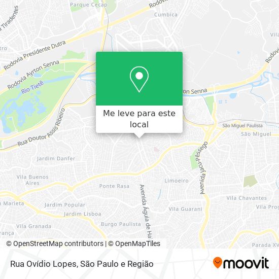 Rua Ovídio Lopes mapa