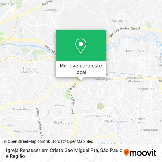 Igreja Renascer em Cristo Sao Miguel Pta mapa