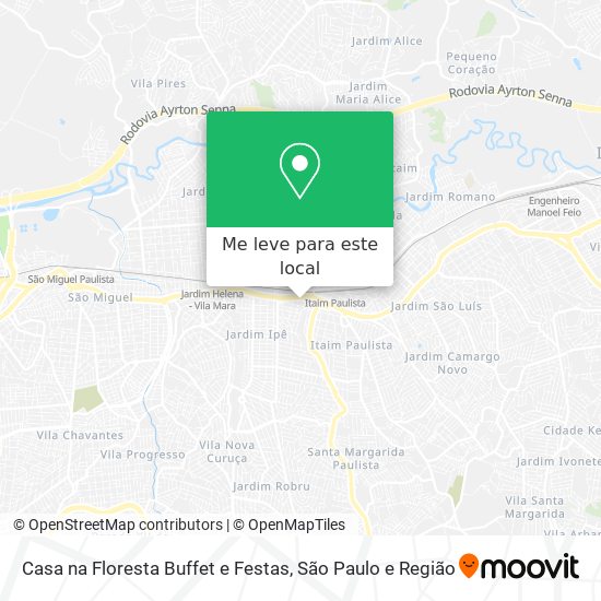 Casa na Floresta Buffet e Festas mapa