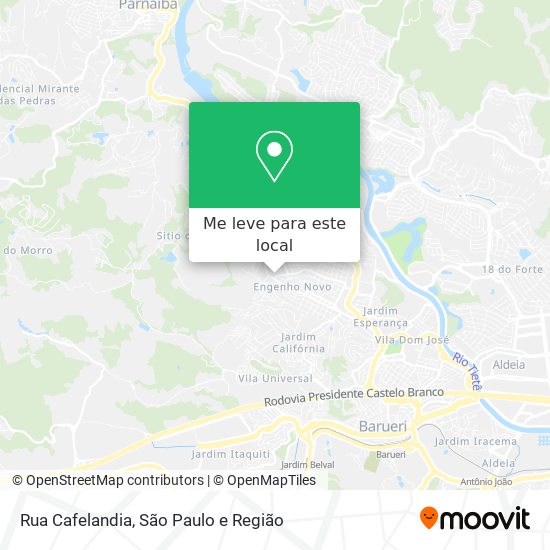 Rua Cafelandia mapa
