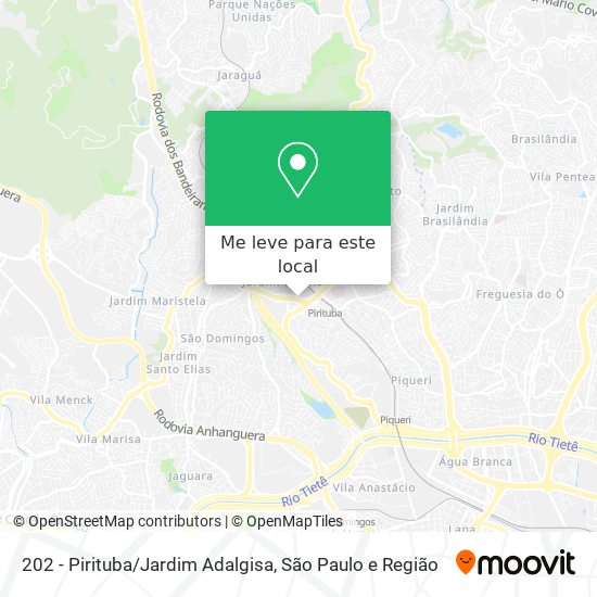 202 - Pirituba/Jardim Adalgisa mapa