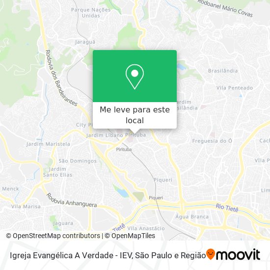 Igreja Evangélica A Verdade - IEV mapa
