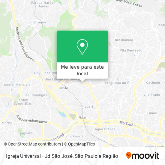 Igreja Universal - Jd São José mapa