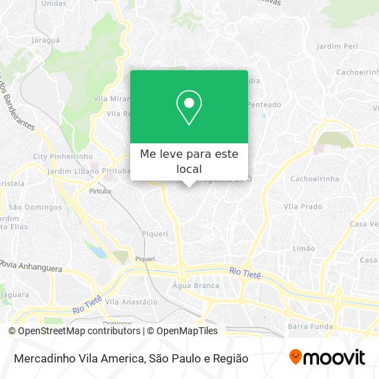 Mercadinho Vila America mapa