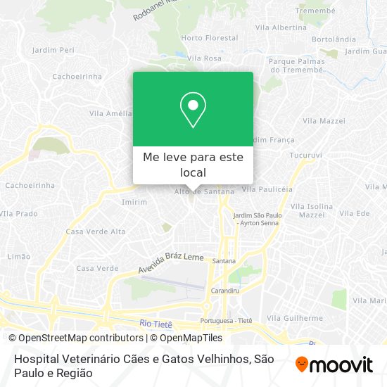 Hospital Veterinário Cães e Gatos Velhinhos mapa