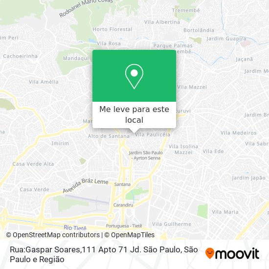 Rua:Gaspar Soares,111 Apto 71 Jd. São Paulo mapa