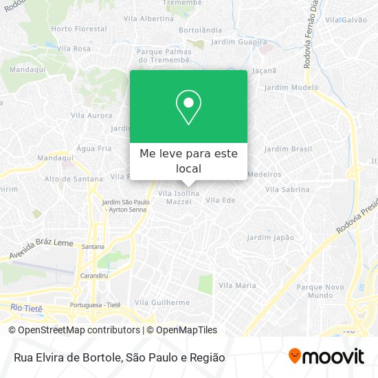 Rua Elvira de Bortole mapa