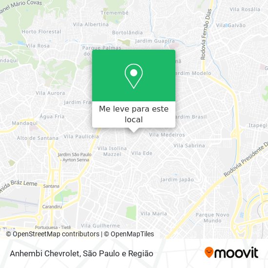 Anhembi Chevrolet mapa