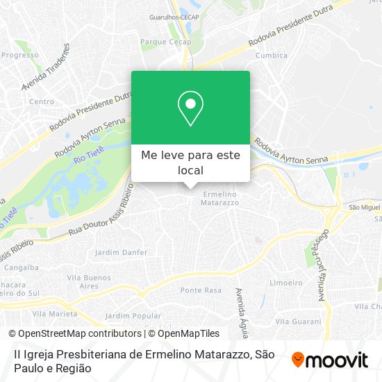 II Igreja Presbiteriana de Ermelino Matarazzo mapa
