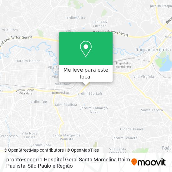 pronto-socorro Hospital Geral Santa Marcelina Itaim Paulista mapa