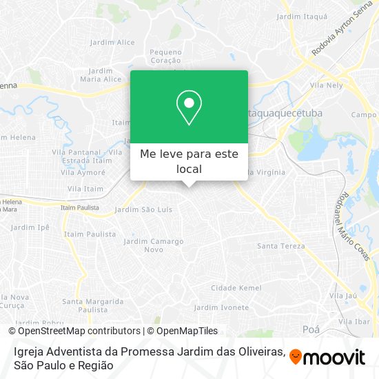 Igreja Adventista da Promessa Jardim das Oliveiras mapa