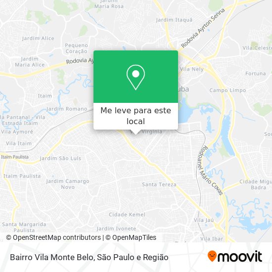 Bairro Vila Monte Belo mapa