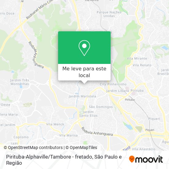 Pirituba-Alphaville / Tambore - fretado mapa