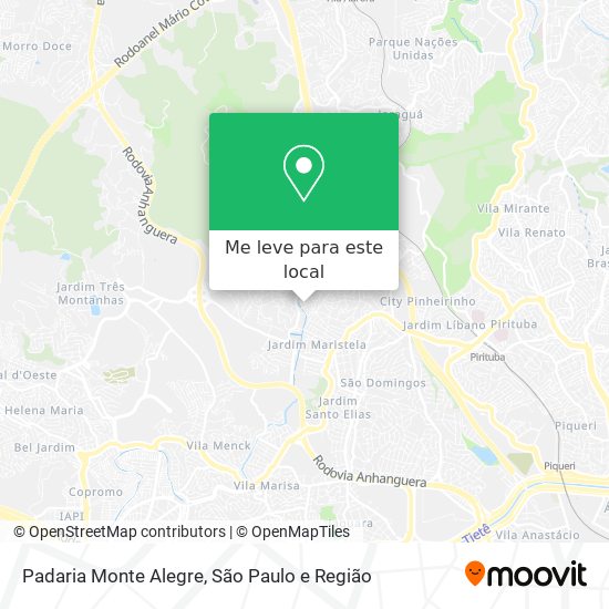 Padaria Monte Alegre mapa