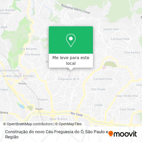 Construção do novo Céu Freguesia do Ó mapa