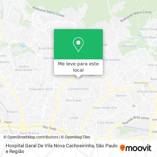 Hospital Geral De Vila Nova Cachoeirinha mapa