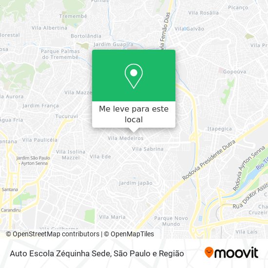 Auto Escola Zéquinha Sede mapa