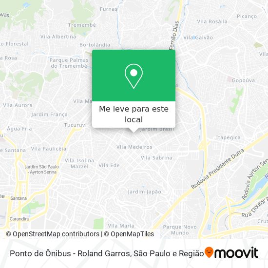 Ponto de Ônibus - Roland Garros mapa