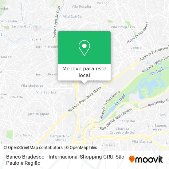 Banco Bradesco - Internacional Shopping GRU mapa