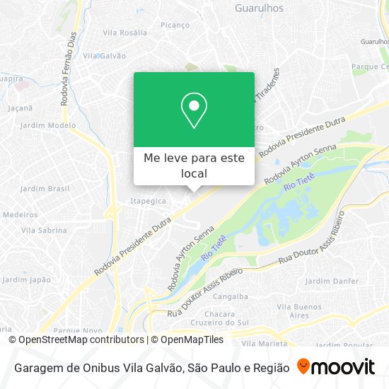 Garagem de Onibus Vila Galvão mapa