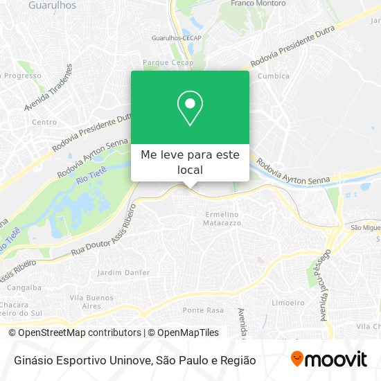 Ginásio Esportivo Uninove mapa
