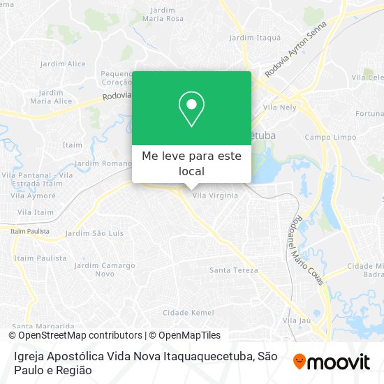 Igreja Apostólica Vida Nova Itaquaquecetuba mapa