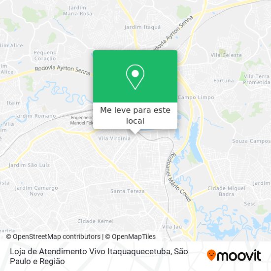 Loja de Atendimento Vivo Itaquaquecetuba mapa