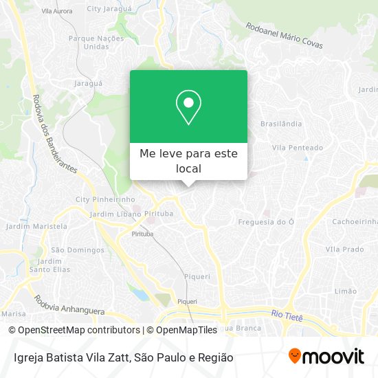 Igreja Batista Vila Zatt mapa