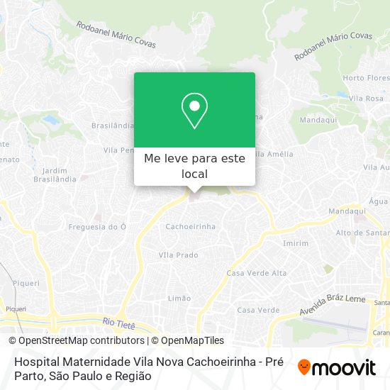 Hospital Maternidade Vila Nova Cachoeirinha - Pré Parto mapa