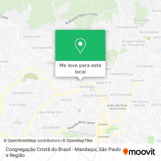 Congregação Cristã do Brasil - Mandaqui mapa